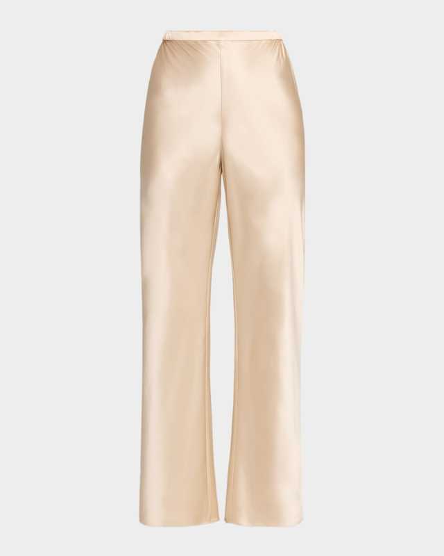 Straight-Leg Silk Pants